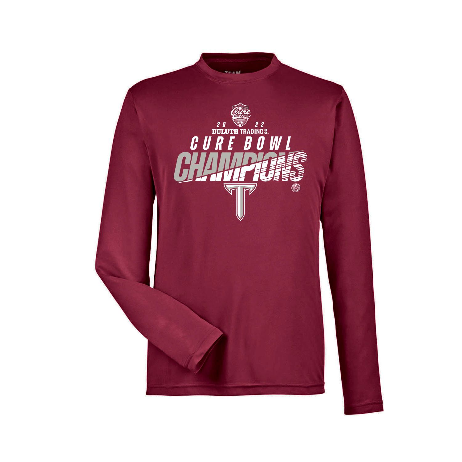 Troy!! Your 2022 Cure Bowl Champions!! Long sleeve tee